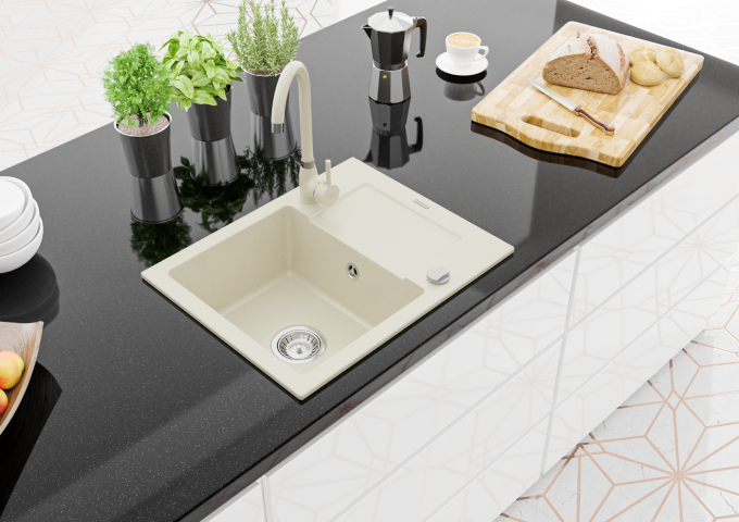 zlewozmywak granitowy w kuchni